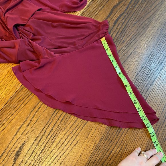 Lauren Ralph Lauren Flutter-Sleeve Dress Stretch in Exotic Ruby Size 16W - Picture 11 of 16